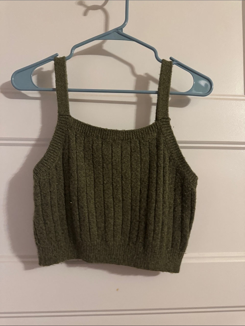 wild fable Olive Ribbed Knit Crop Tank